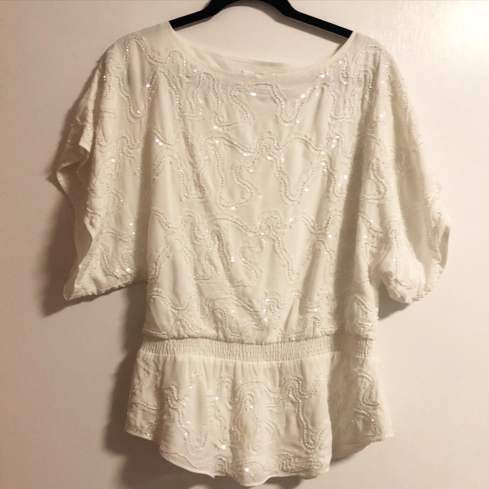 Beaded mm couture top